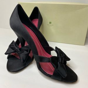 Kate Spade - Beatrice Black Satin Heels